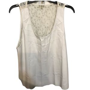 Lily White size  XL vegan leather tank scoop neck full lace back versatile
